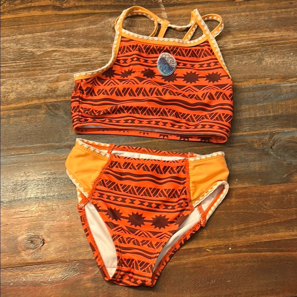 Moana Disney Tribal Print Orange Bikini Set